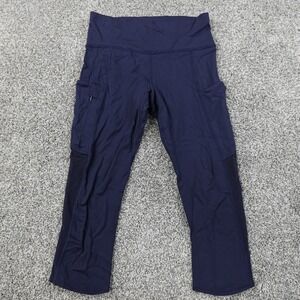 Athleta Leggings Womens S Blue Crop Yoga Pants Active Athletic Gym Stretch Flex